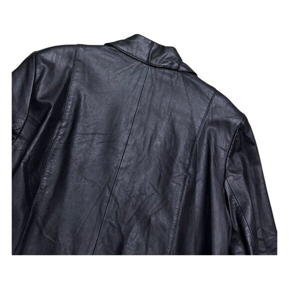 STYLE & CO LEATHER Vintage Casual Y2K Black Designer Jacket Womens 2XL - Picture 3 of 6